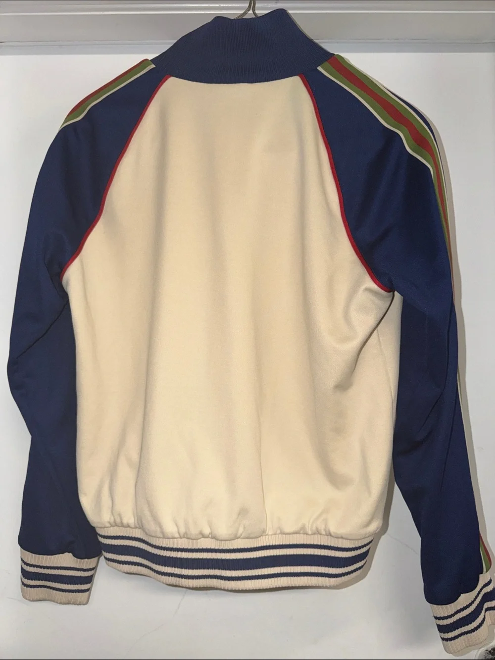 Gucci Cream, Navy & Green Striped Track Jacket
